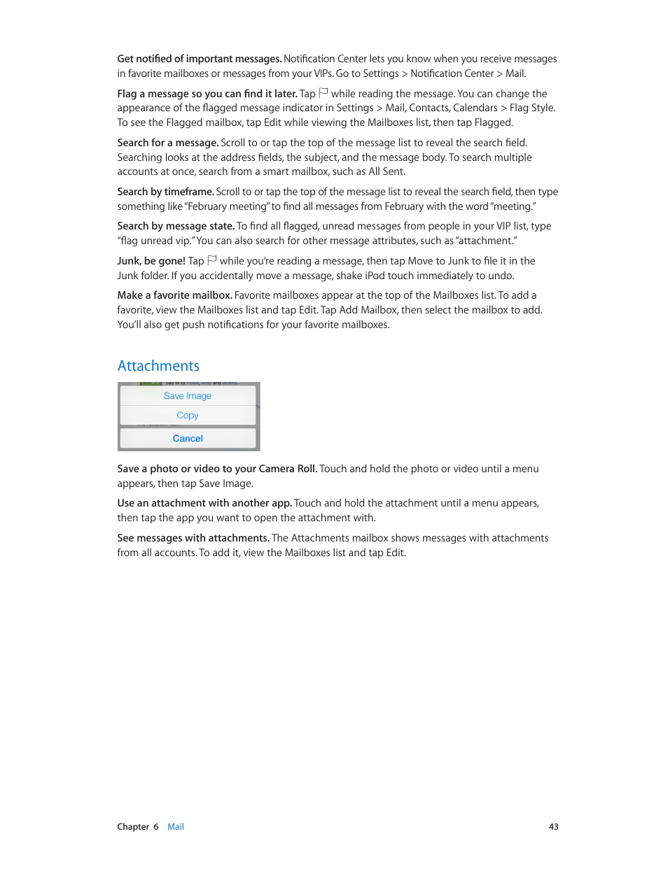 Attachments, 43 attachments | Apple iPod touch iOS 7.1 User Manual | Page 43 / 144