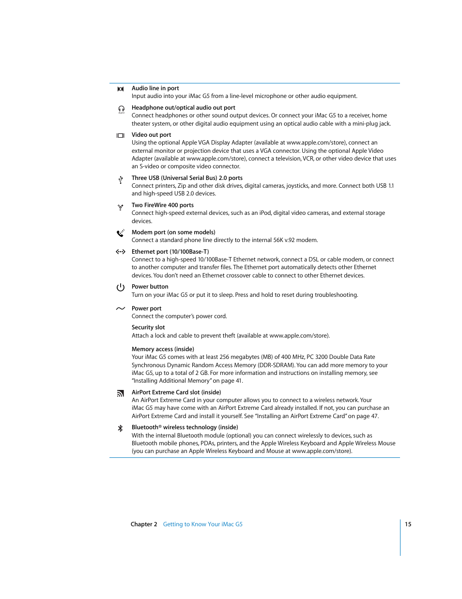 Apple iMac G5 User Manual | Page 15 / 96