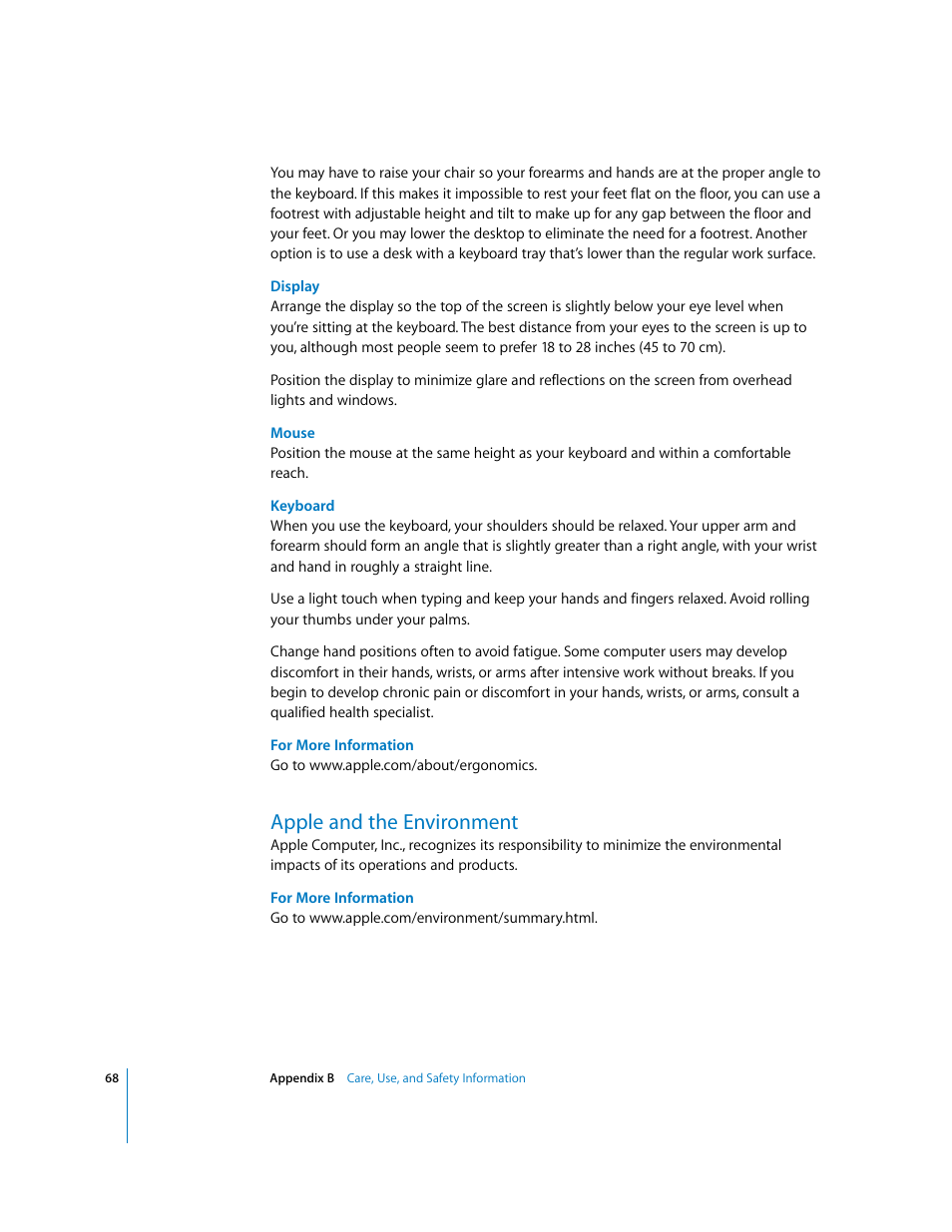 Apple and the environment | Apple iMac G5 User Manual | Page 68 / 96