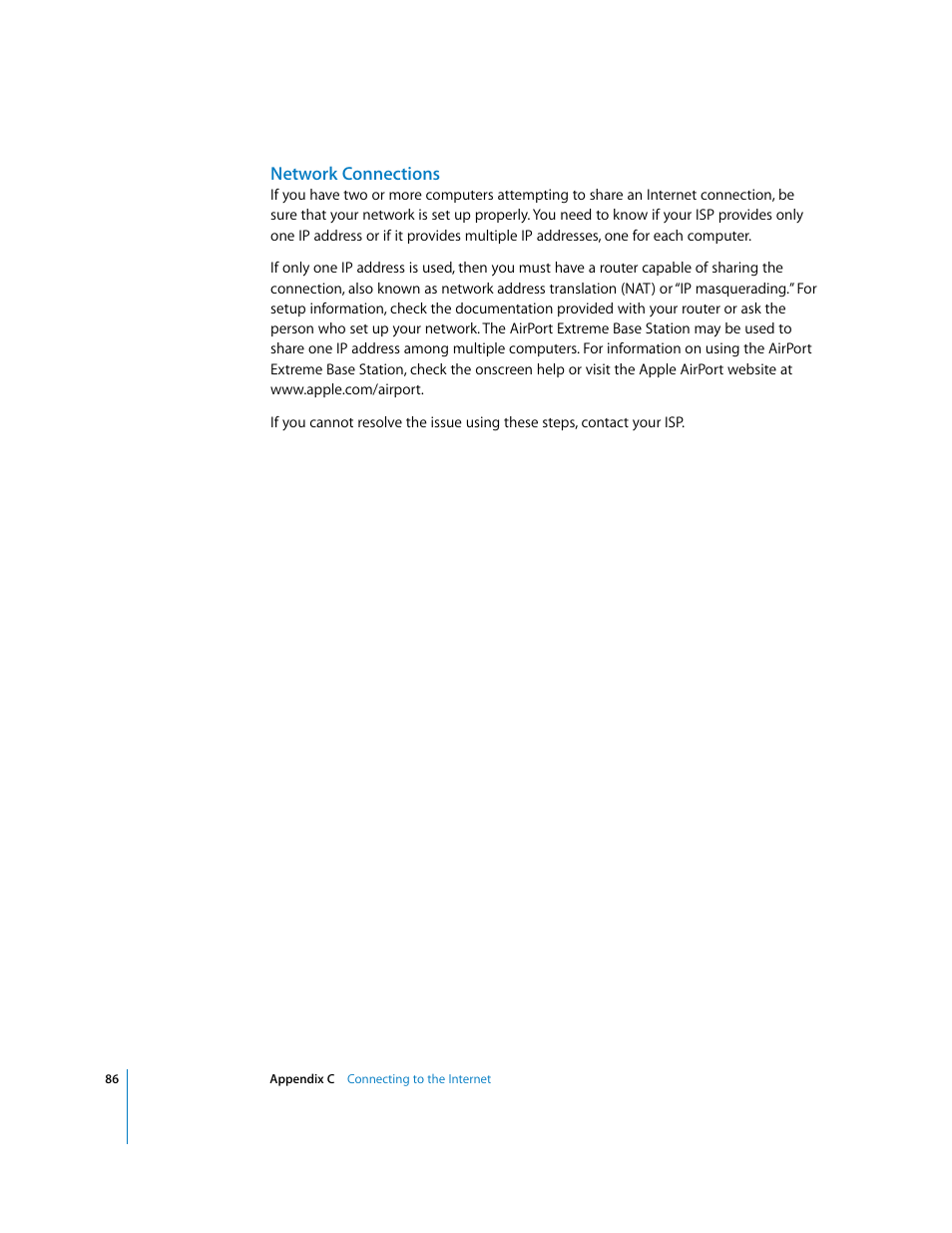 Network connections | Apple iMac G5 User Manual | Page 86 / 96