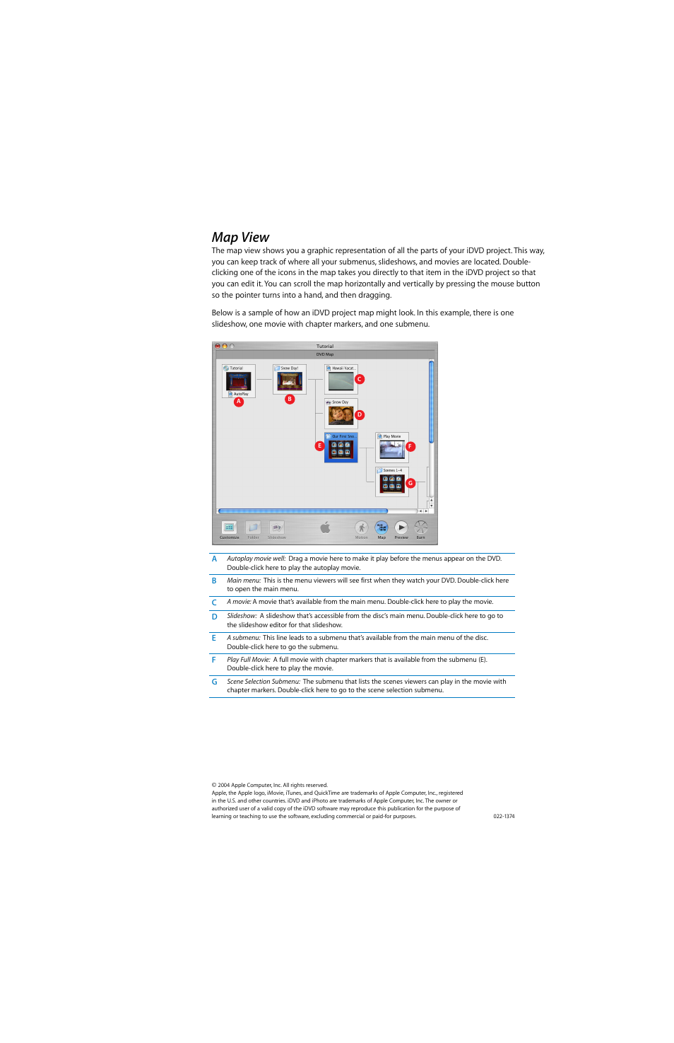 Map view | Apple iDVD at a Glance User Manual | Page 10 / 10