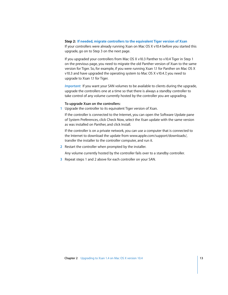 Apple Xsan (upgrading to Xsan 1.4) User Manual | Page 13 / 24