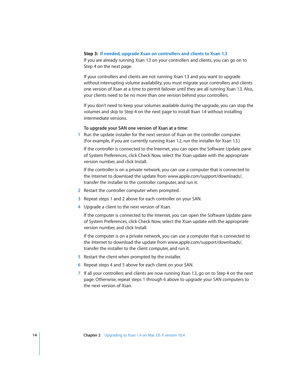 Apple Xsan (upgrading to Xsan 1.4) User Manual | Page 14 / 24