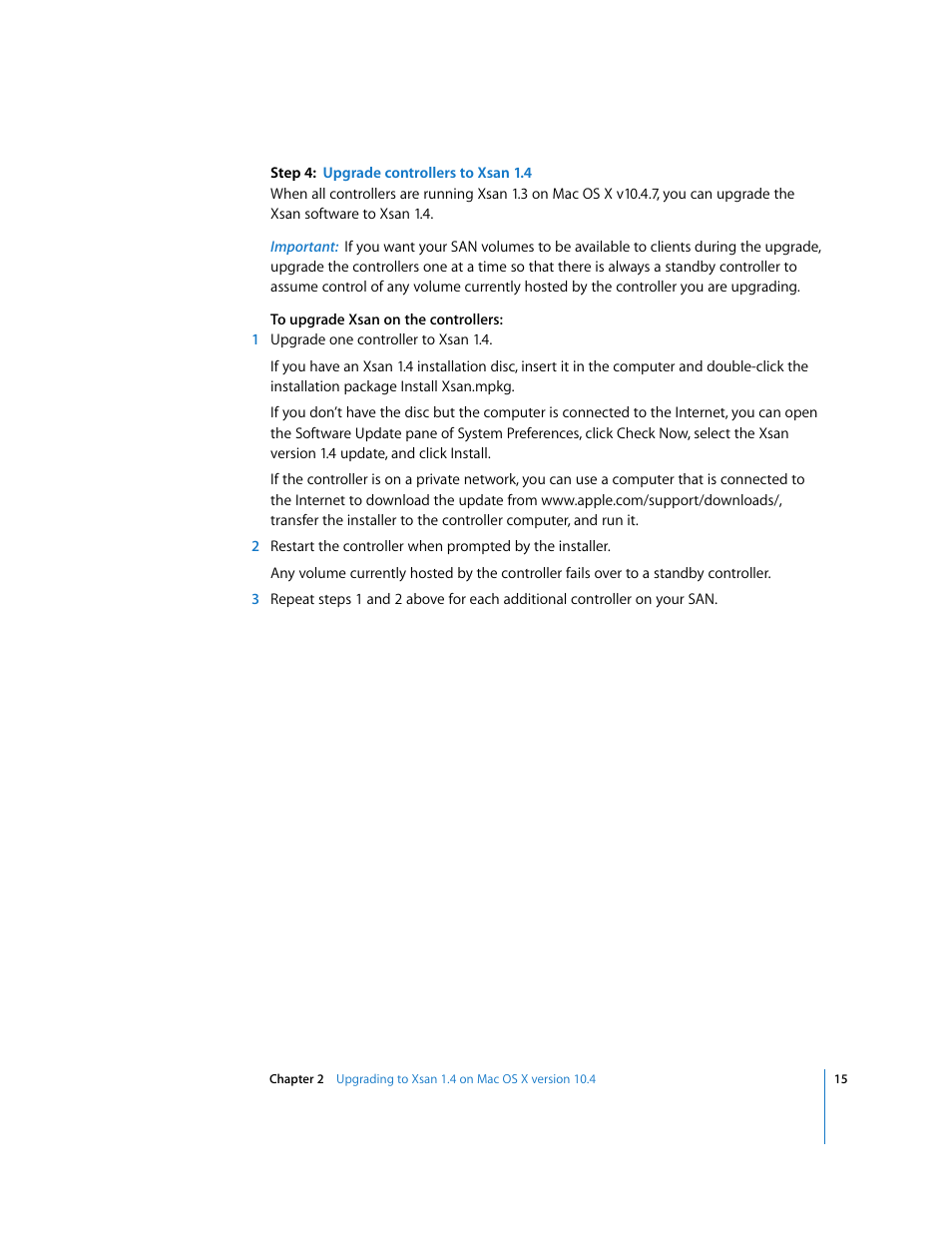 Apple Xsan (upgrading to Xsan 1.4) User Manual | Page 15 / 24