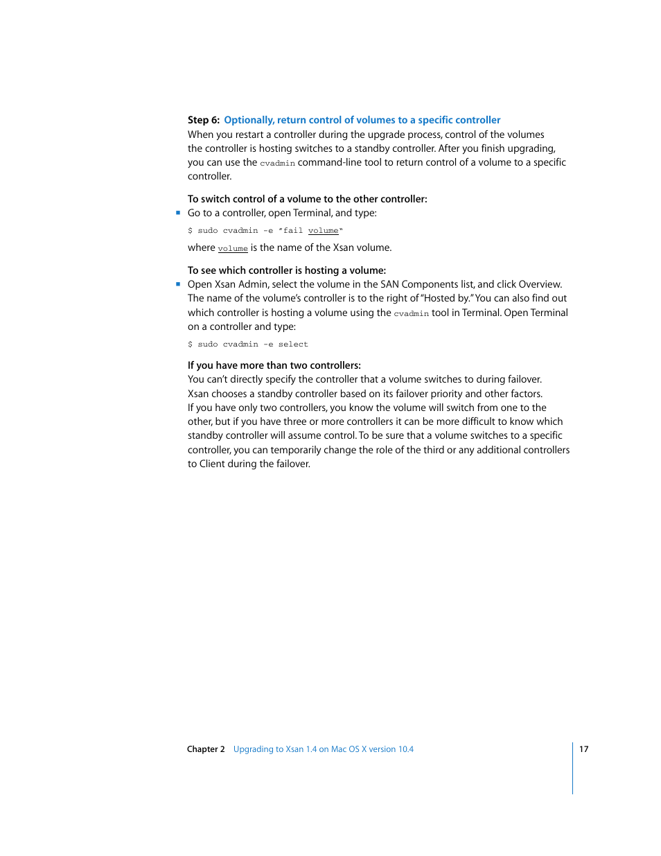 Apple Xsan (upgrading to Xsan 1.4) User Manual | Page 17 / 24