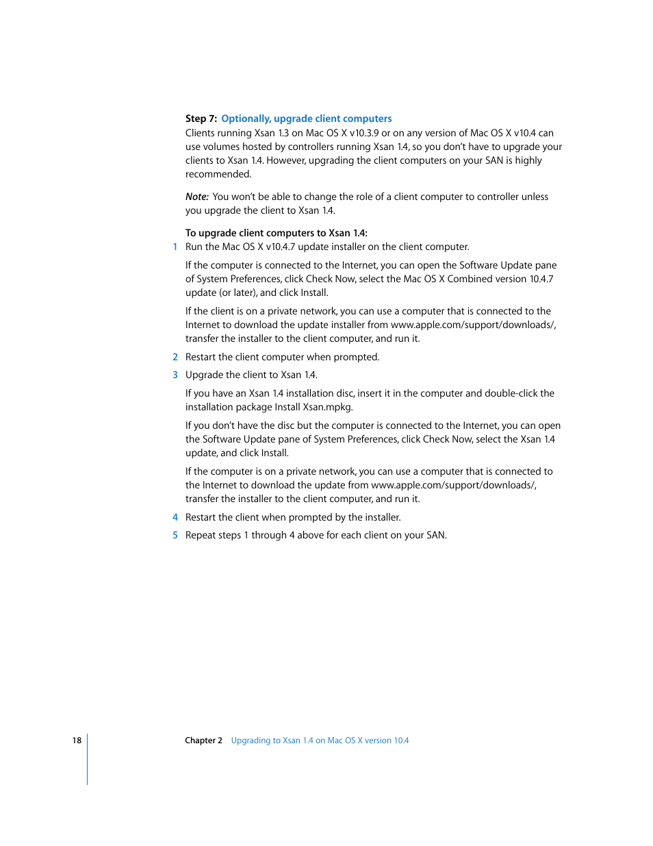 Apple Xsan (upgrading to Xsan 1.4) User Manual | Page 18 / 24