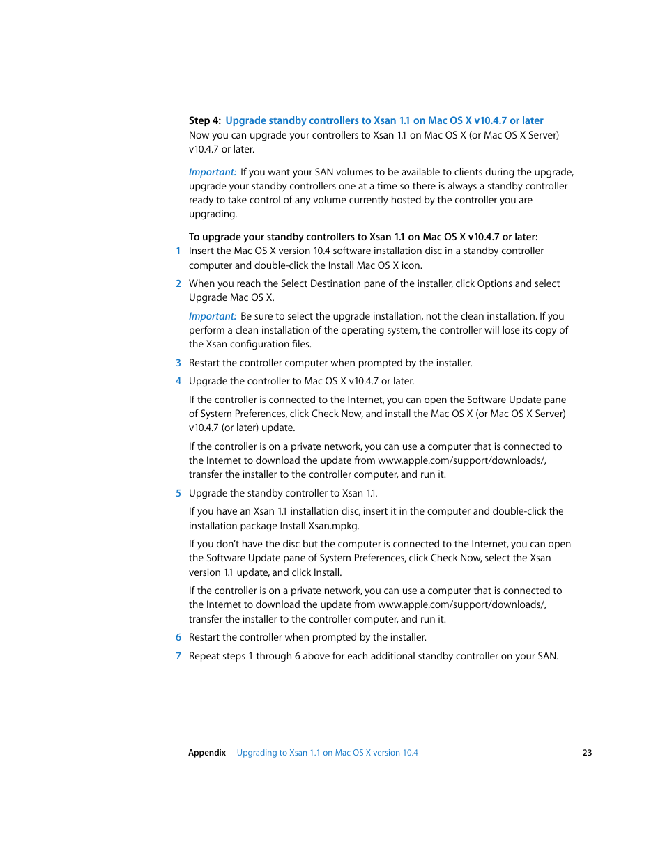 Apple Xsan (upgrading to Xsan 1.4) User Manual | Page 23 / 24