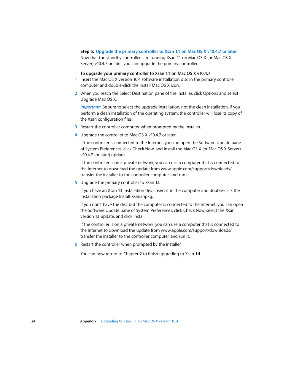 Apple Xsan (upgrading to Xsan 1.4) User Manual | Page 24 / 24