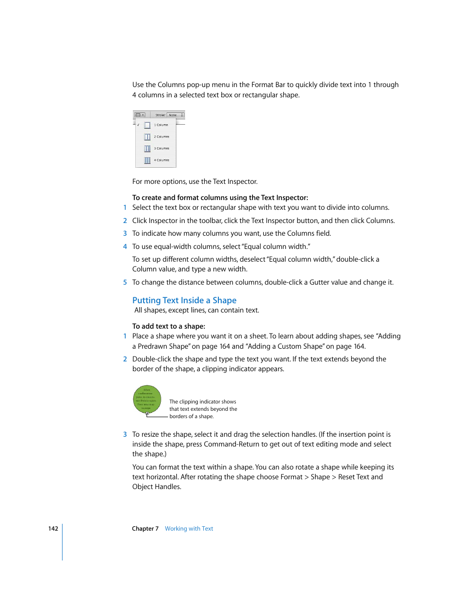Putting text inside a shape | Apple Numbers '08 User Manual | Page 142 / 295
