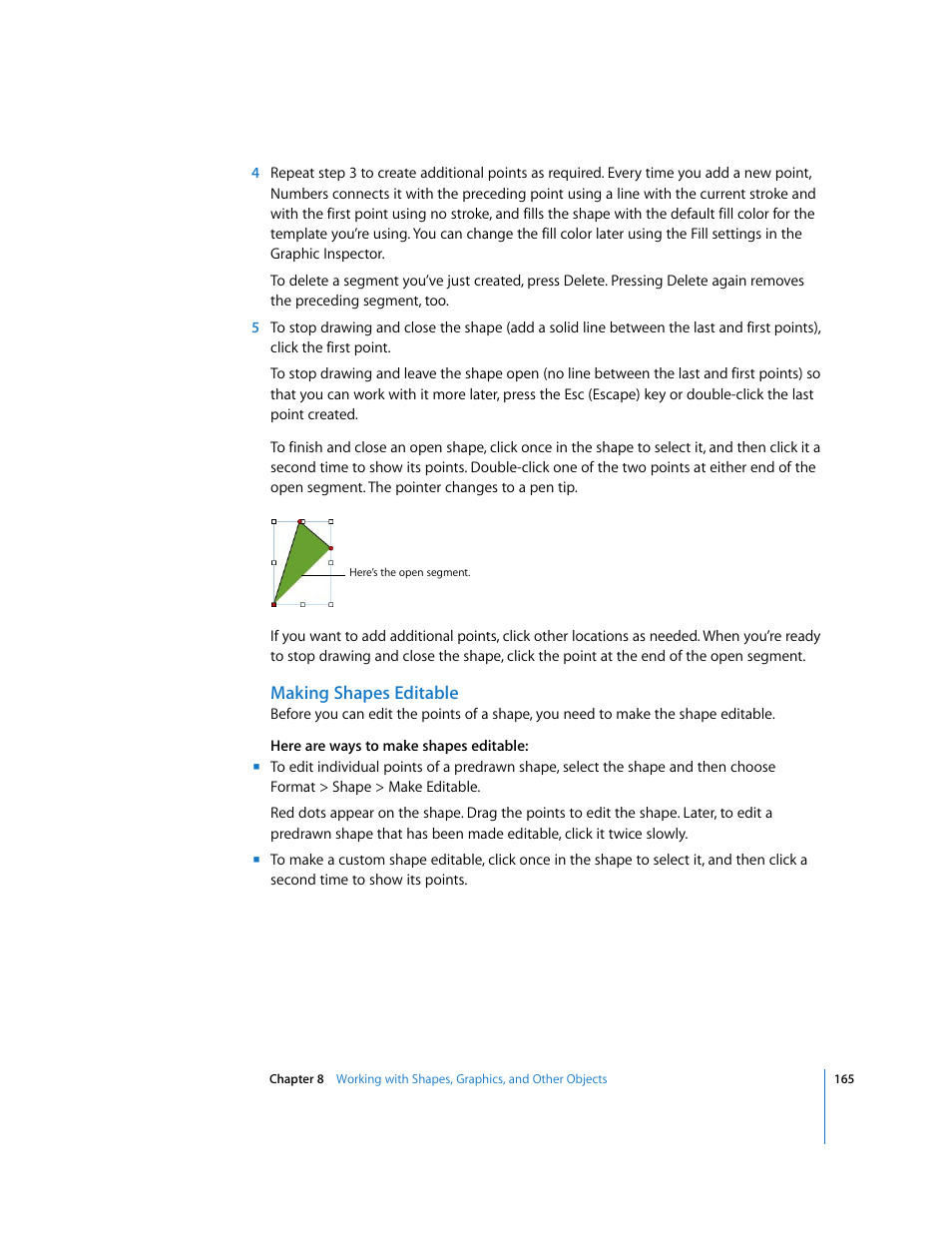 Making shapes editable | Apple Numbers '08 User Manual | Page 165 / 295