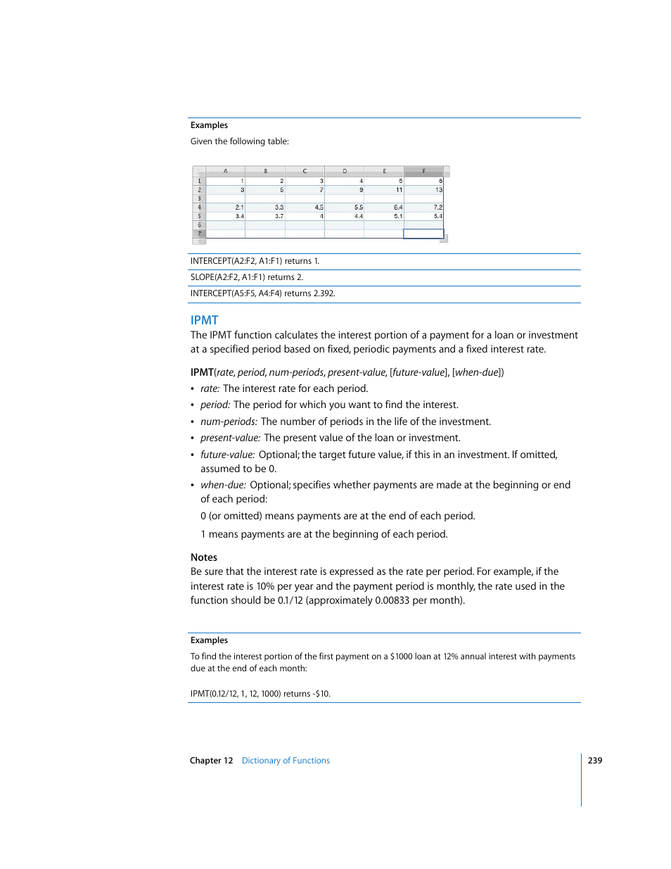 Ipmt | Apple Numbers '08 User Manual | Page 239 / 295