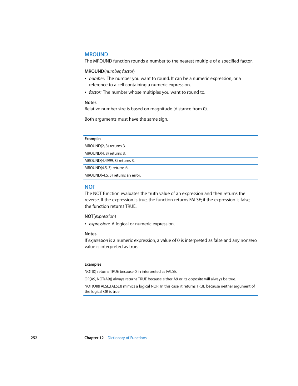 Mround | Apple Numbers '08 User Manual | Page 252 / 295