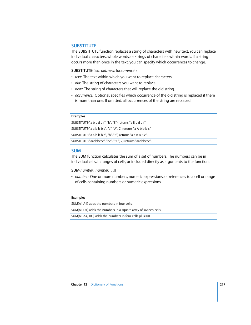 Substitute | Apple Numbers '08 User Manual | Page 277 / 295