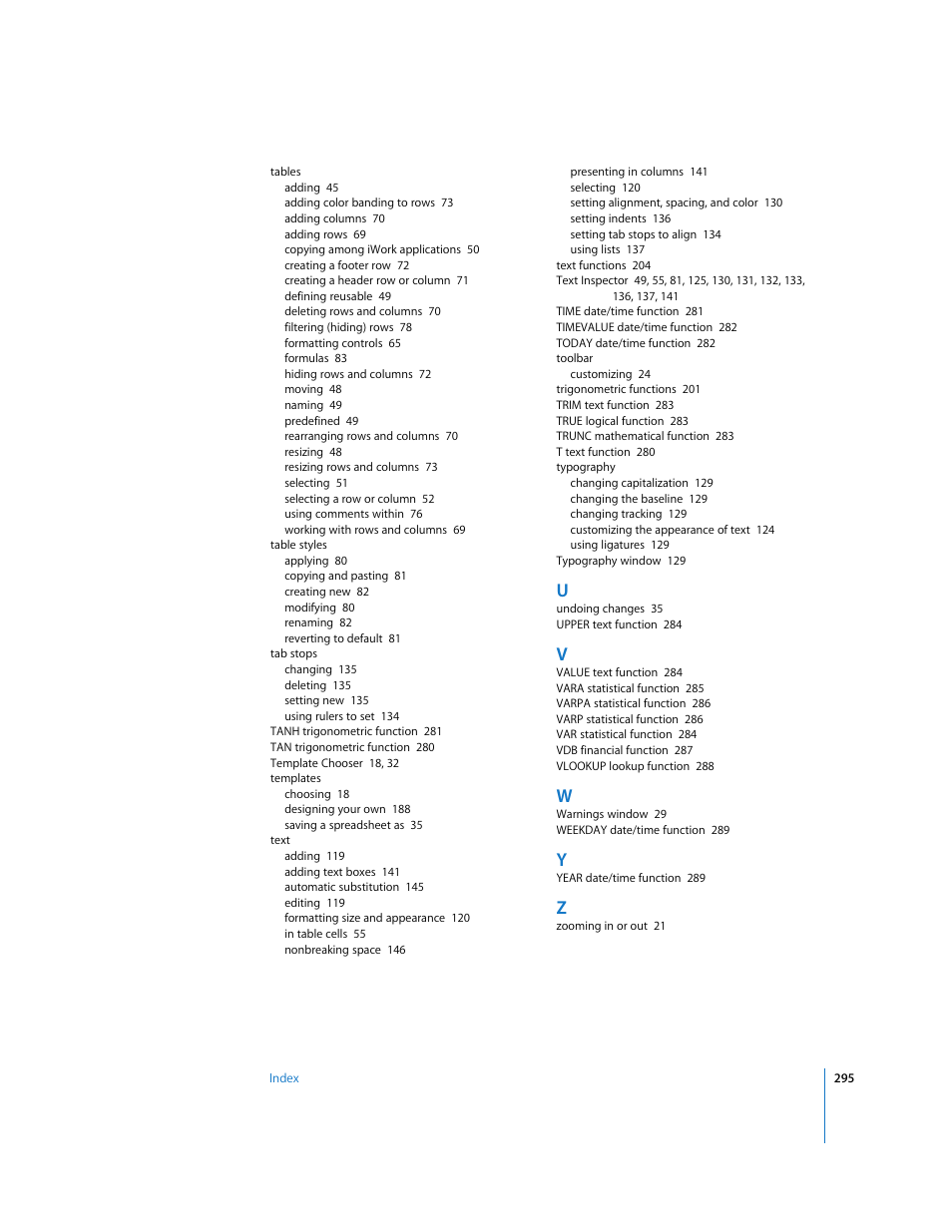Apple Numbers '08 User Manual | Page 295 / 295