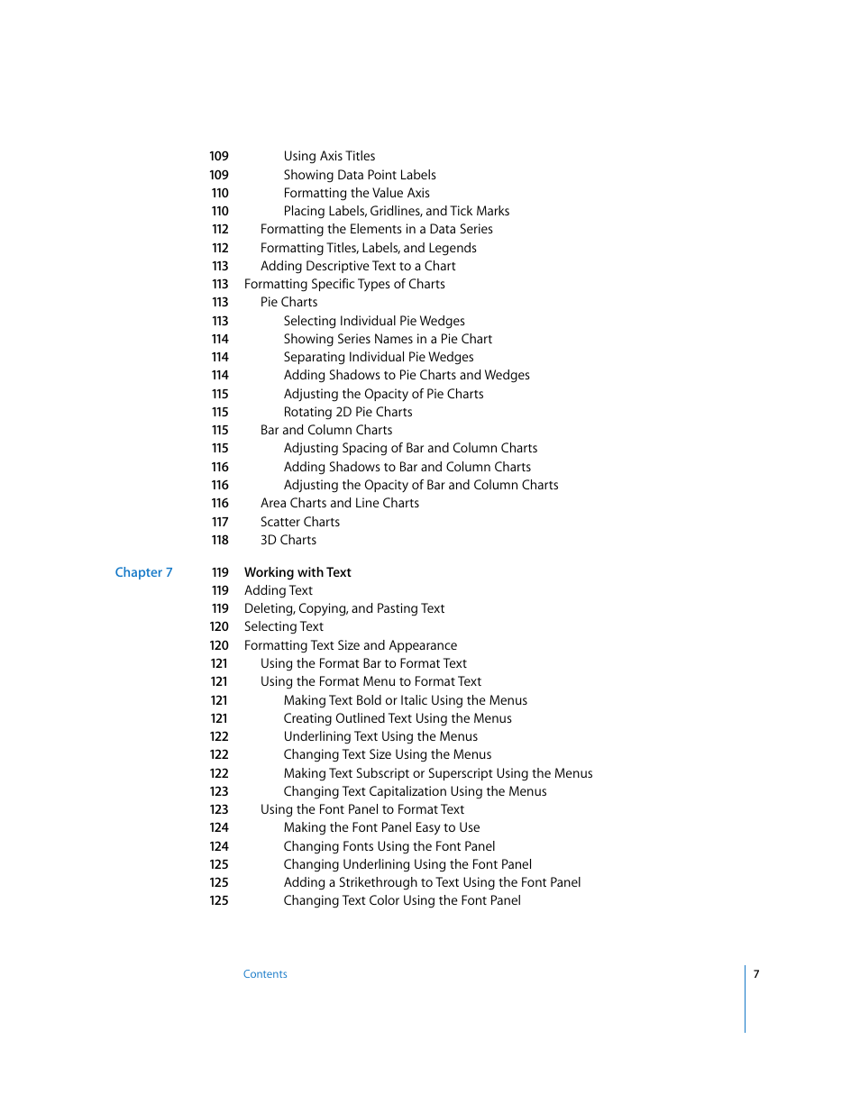 Apple Numbers '08 User Manual | Page 7 / 295