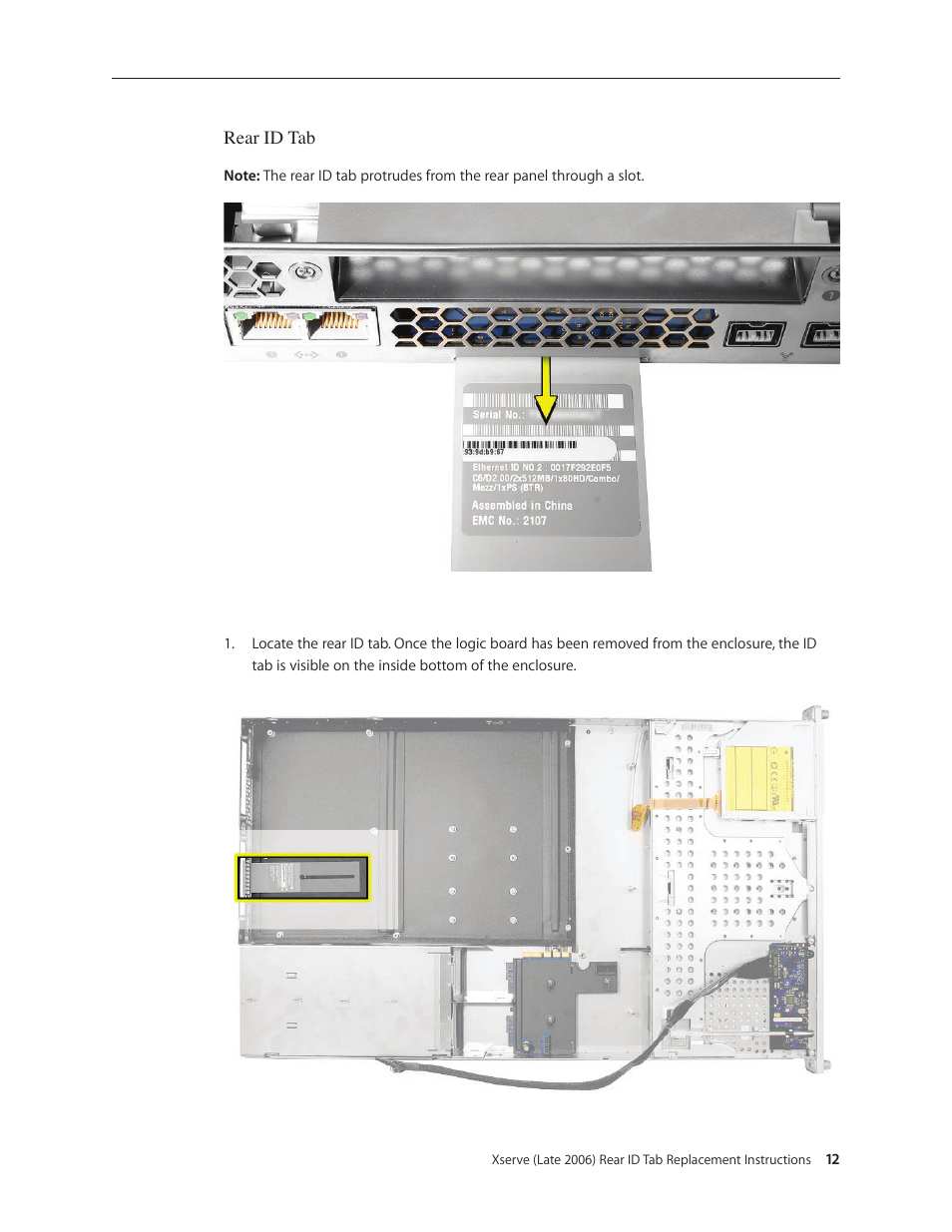 Apple Xserve Intel (Late 2006) DIY Procedure for Rear ID Tab User Manual | Page 12 / 22