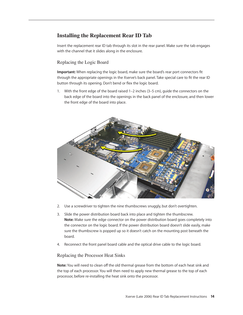 Installing the replacement rear id tab | Apple Xserve Intel (Late 2006) DIY Procedure for Rear ID Tab User Manual | Page 14 / 22