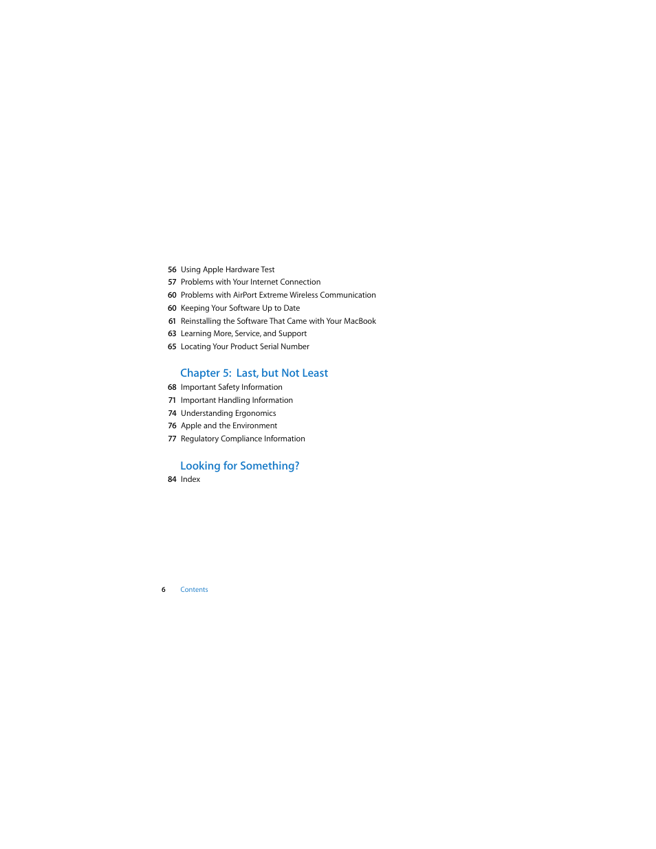 Chapter 5: last, but not least, Looking for something | Apple MacBook (13-inch, Late 2009) User Manual | Page 6 / 88