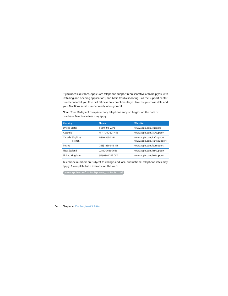 Apple MacBook (13-inch, Late 2009) User Manual | Page 64 / 88