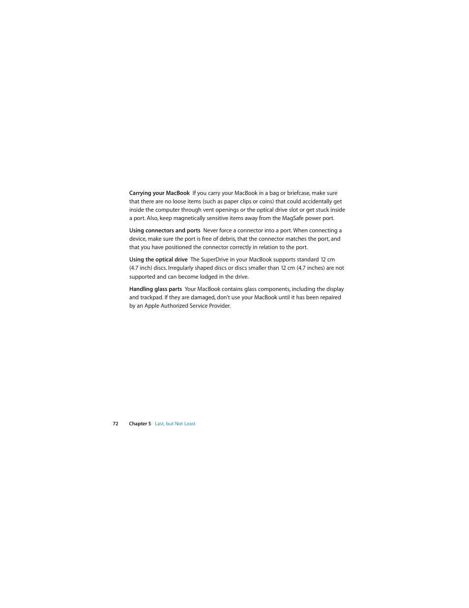 Apple MacBook (13-inch, Late 2009) User Manual | Page 72 / 88