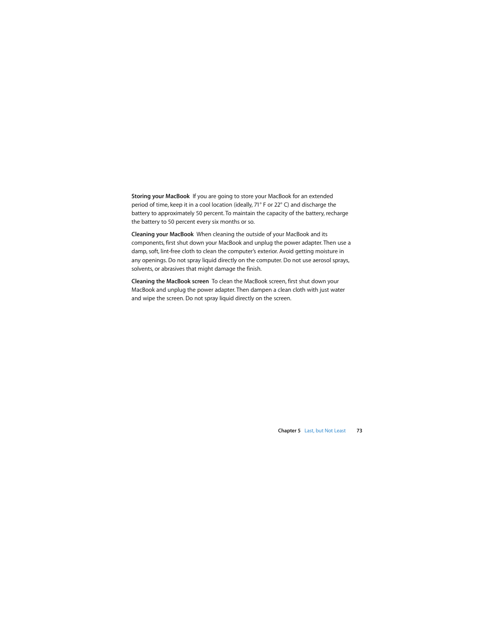 Apple MacBook (13-inch, Late 2009) User Manual | Page 73 / 88