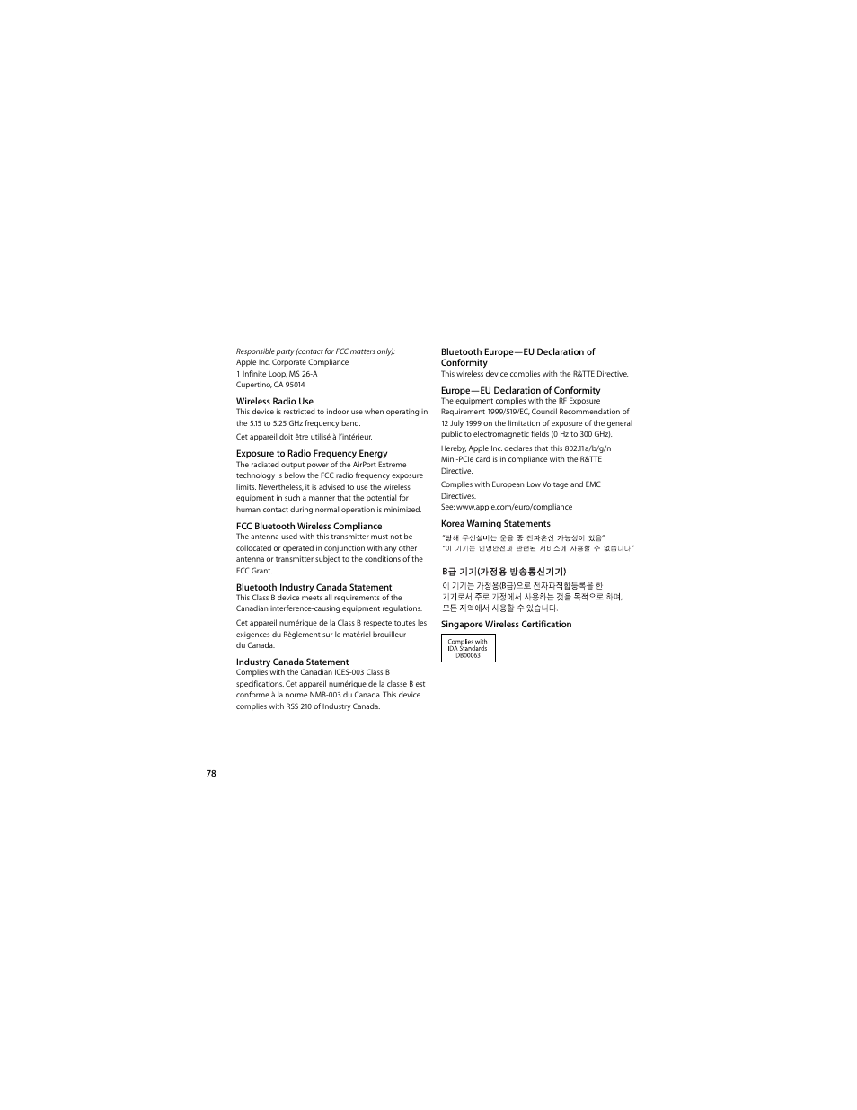 Apple MacBook (13-inch, Late 2009) User Manual | Page 78 / 88