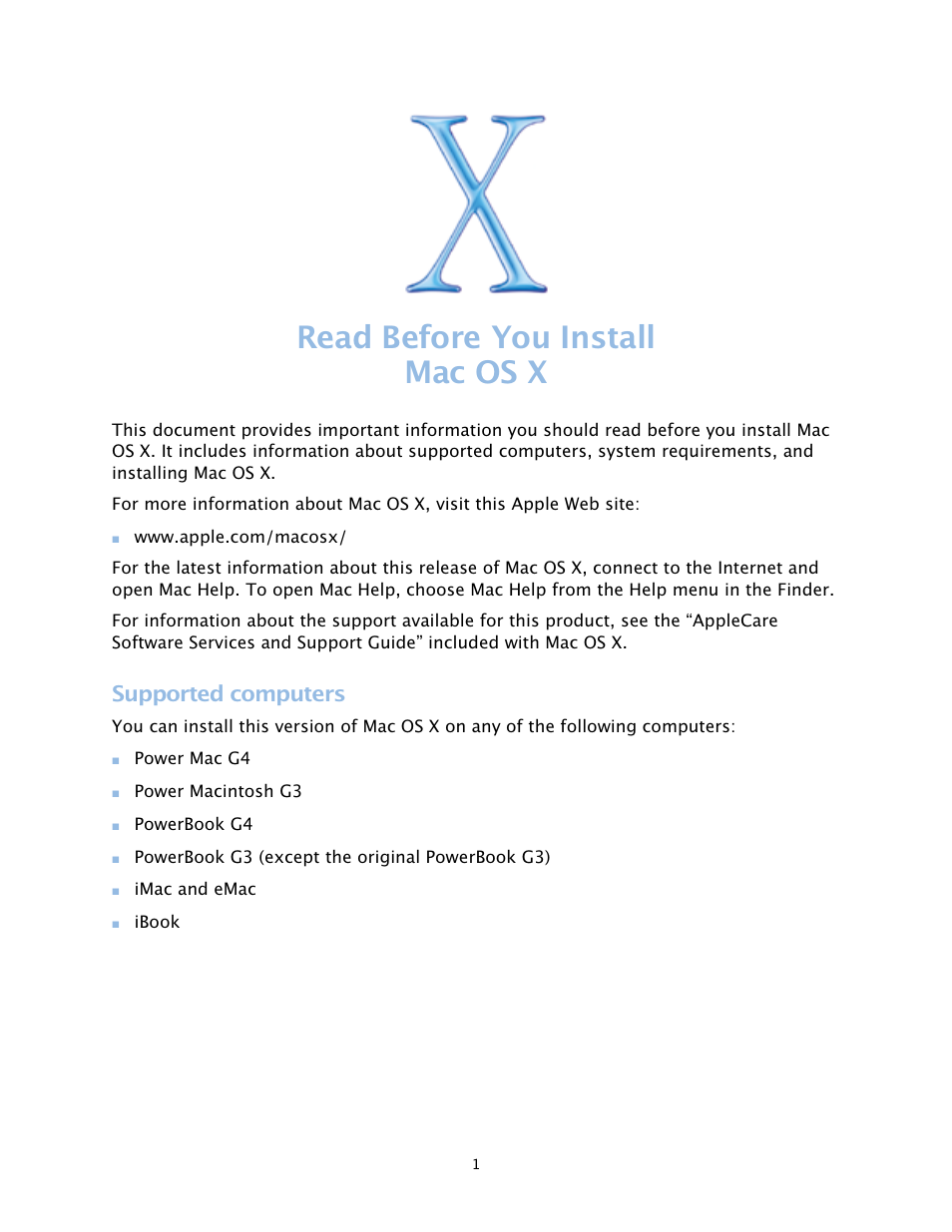 Apple Mac OS X 10.2 User Manual | 5 pages