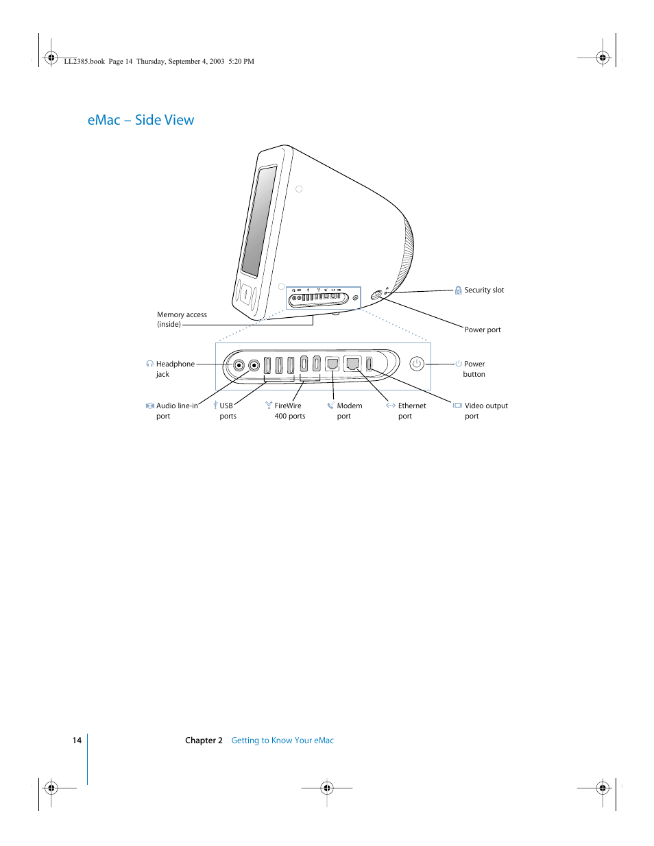 Emac – side view | Apple eMac User Manual | Page 14 / 80