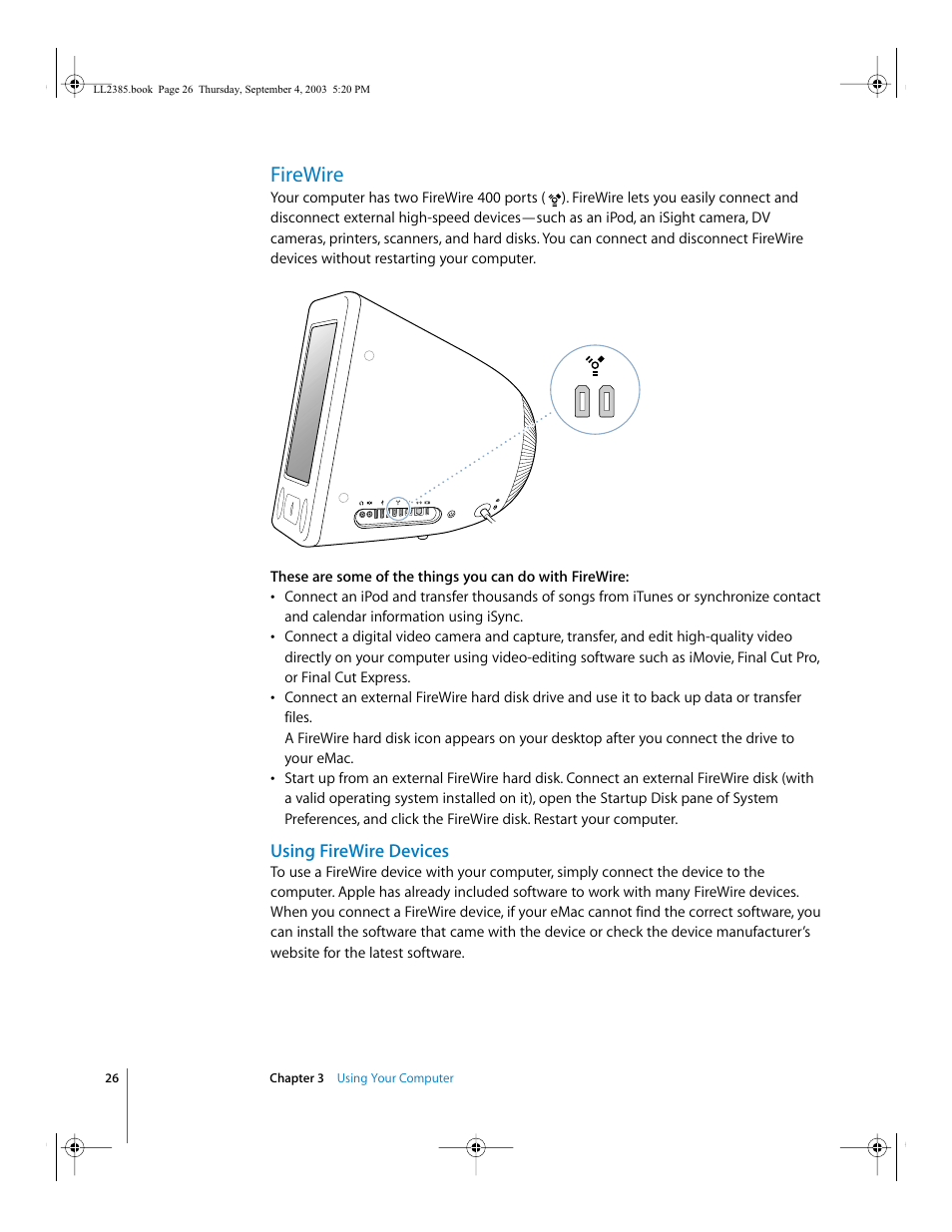 Firewire | Apple eMac User Manual | Page 26 / 80