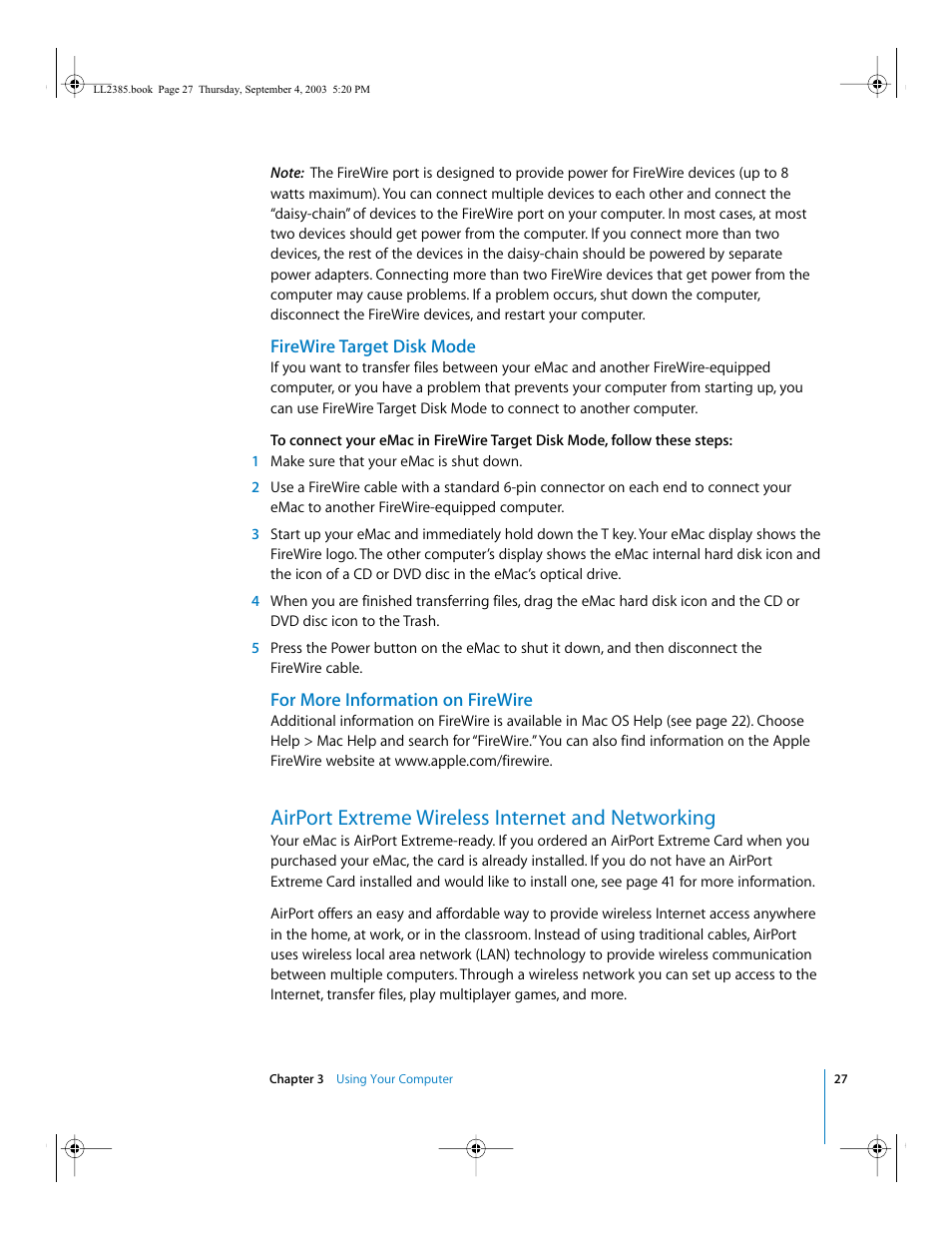 Airport extreme wireless internet and networking | Apple eMac User Manual | Page 27 / 80