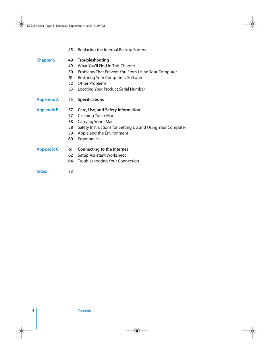 Apple eMac User Manual | Page 4 / 80