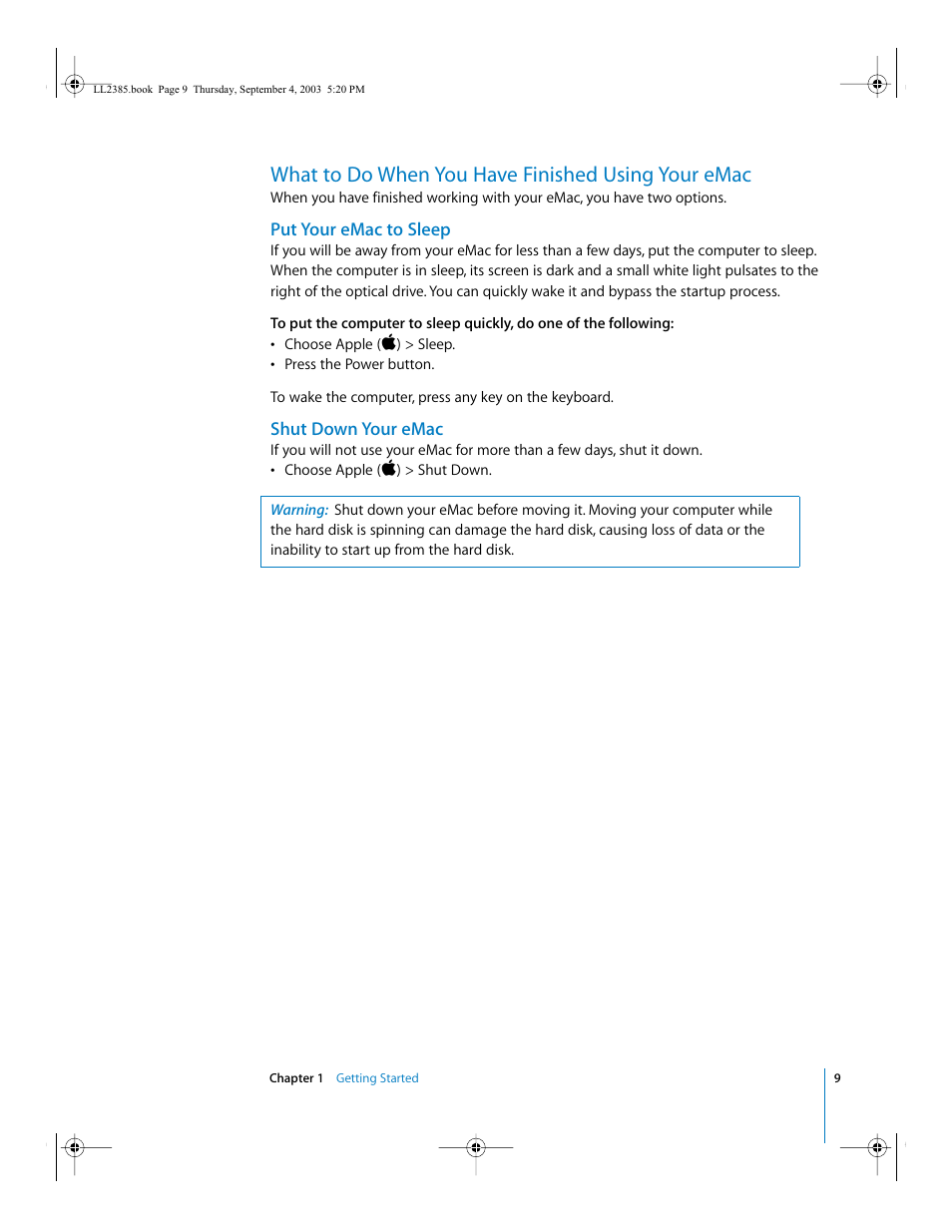 What to do when you have finished using your emac | Apple eMac User Manual | Page 9 / 80