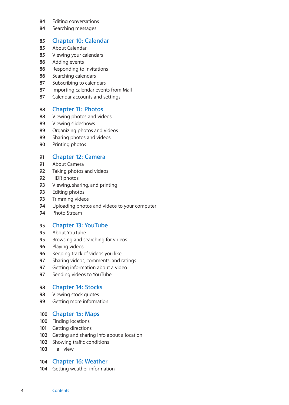 Apple iPhone iOS 5.1 User Manual | Page 4 / 179