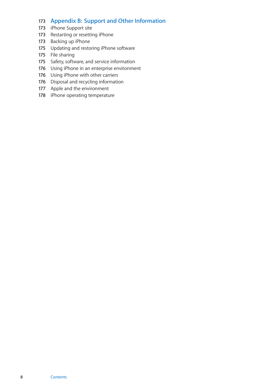 Appendix b: support and other information | Apple iPhone iOS 5.1 User Manual | Page 8 / 179