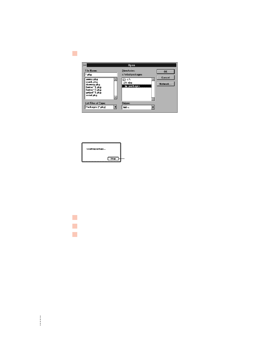Installing packages by dragging | Apple Newton Backup Utility (for Windows) User Manual | Page 26 / 43