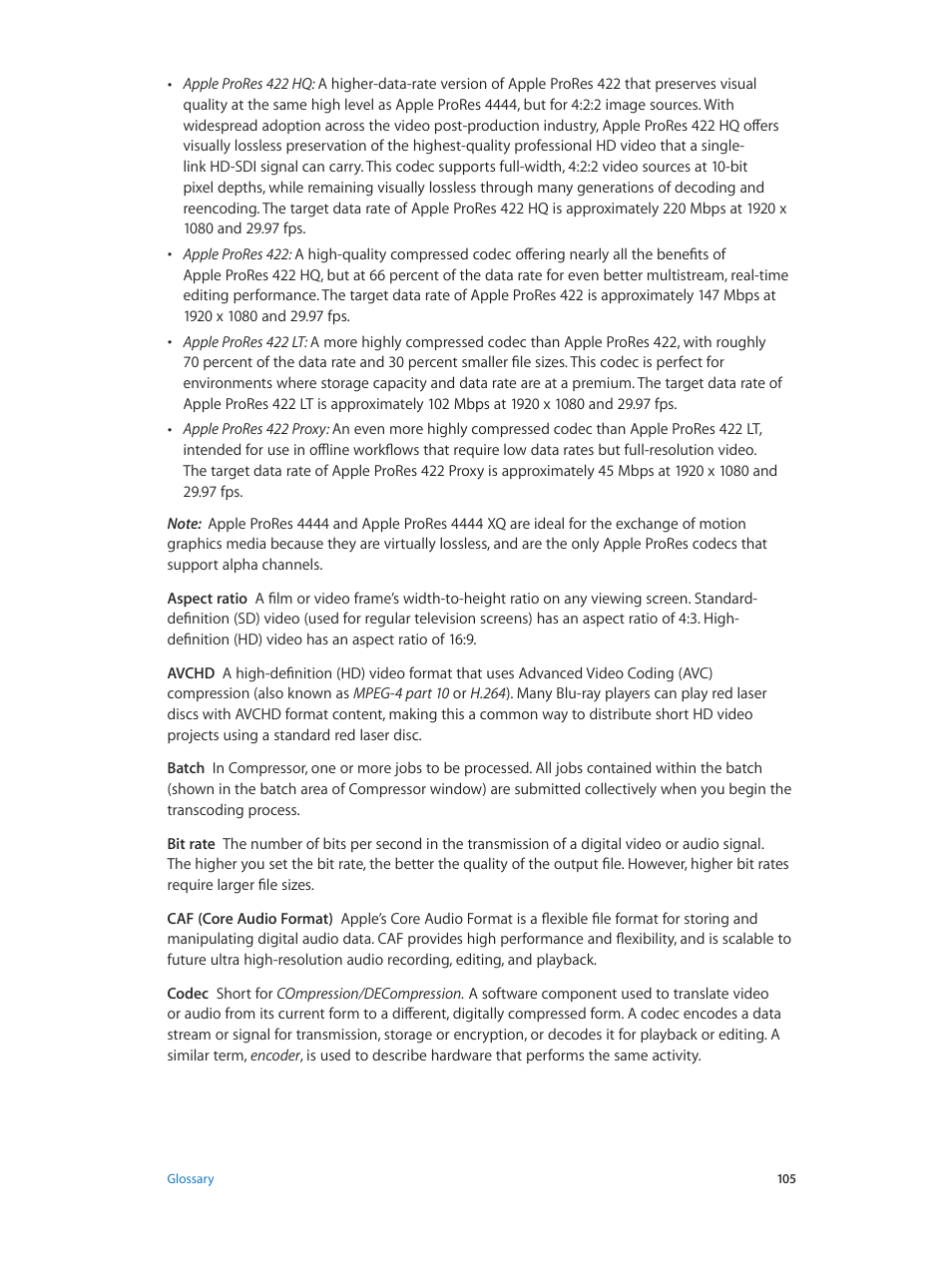 Apple Compressor (4.1.2) User Manual | Page 105 / 108