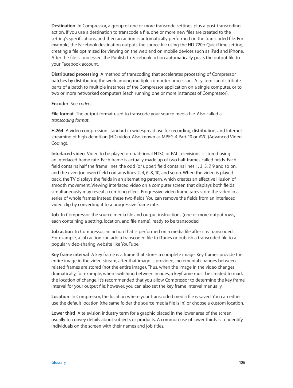 Apple Compressor (4.1.2) User Manual | Page 106 / 108