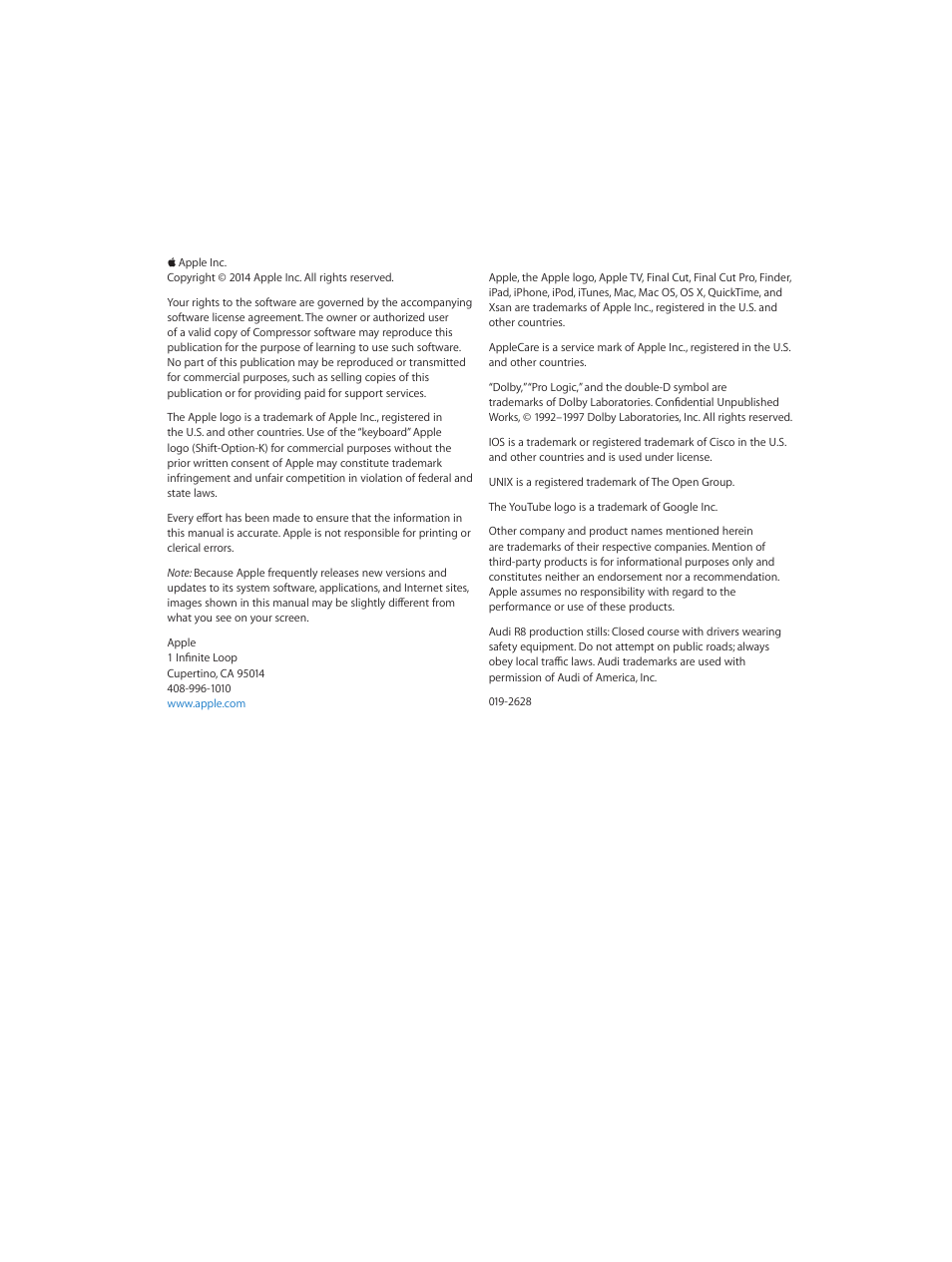 67% resize factor | Apple Compressor (4.1.2) User Manual | Page 2 / 108