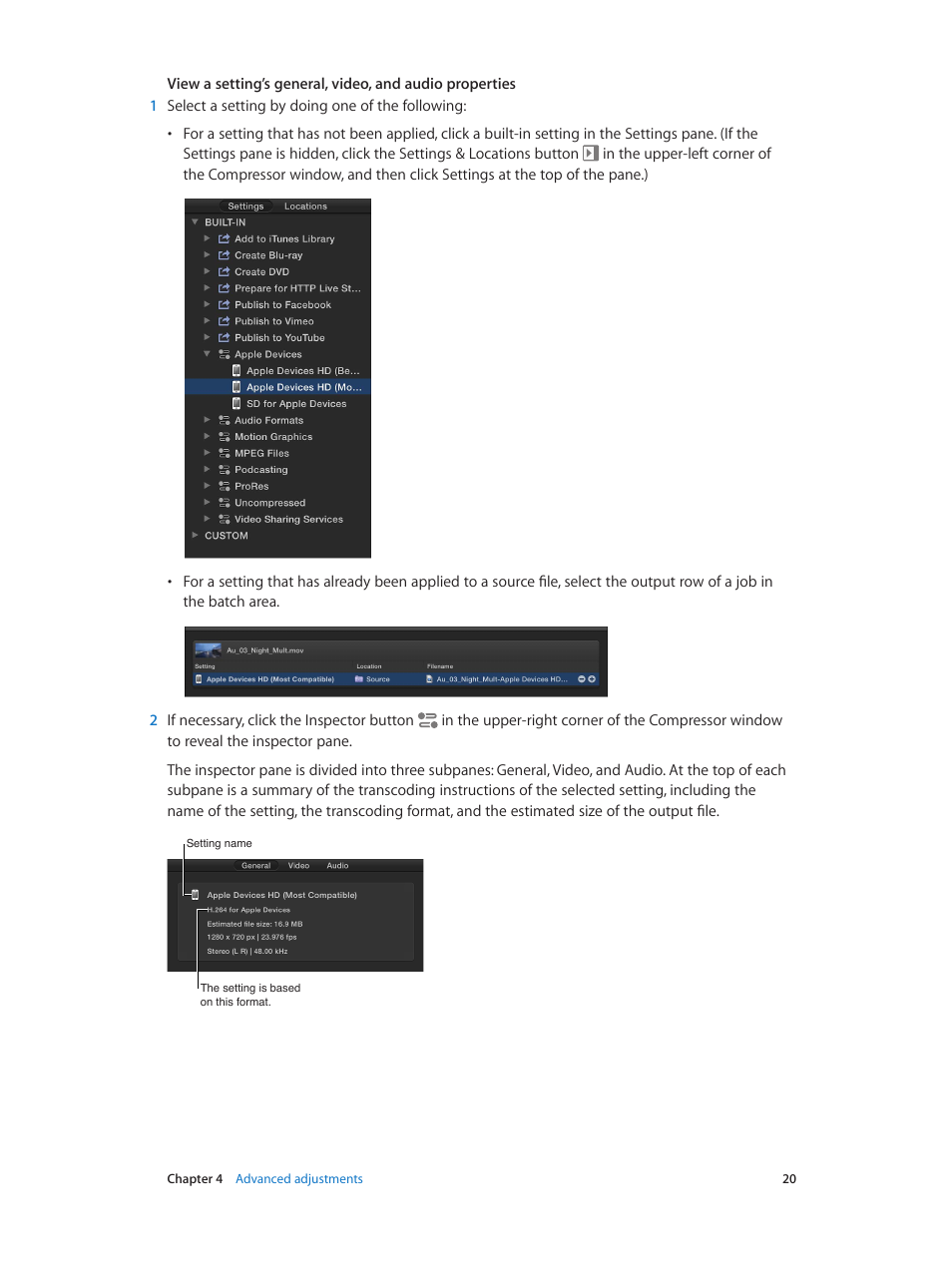 Apple Compressor (4.1.2) User Manual | Page 20 / 108