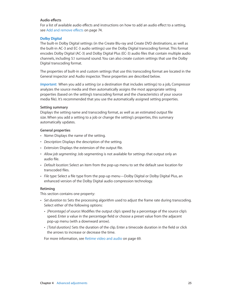Dolby digital | Apple Compressor (4.1.2) User Manual | Page 25 / 108