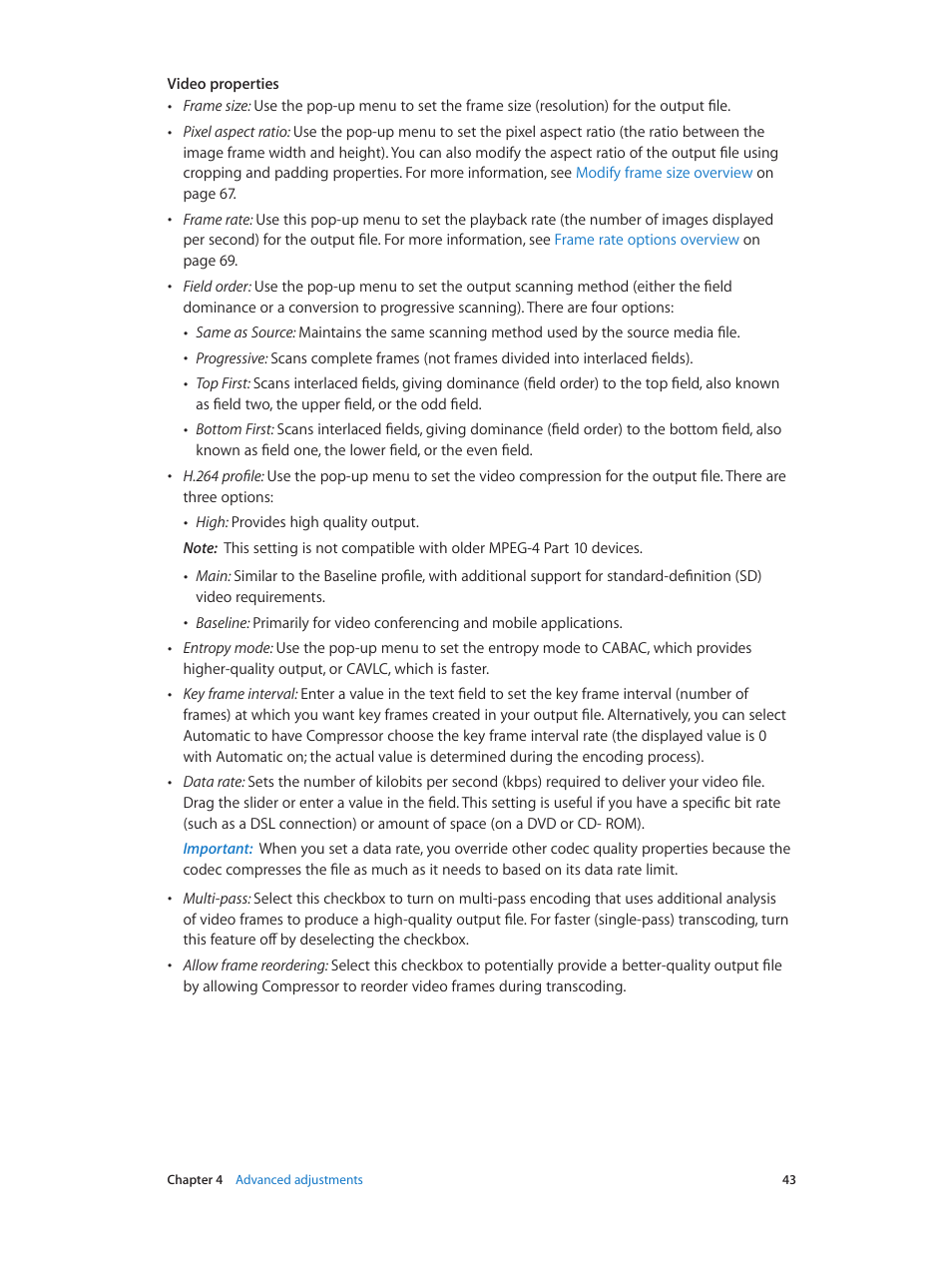Apple Compressor (4.1.2) User Manual | Page 43 / 108