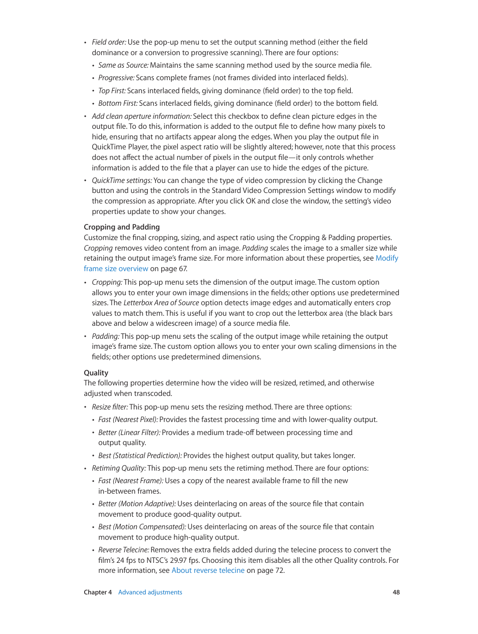 Apple Compressor (4.1.2) User Manual | Page 48 / 108