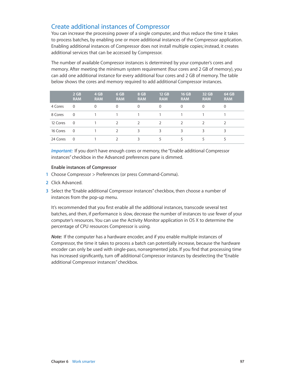 Create additional instances of compressor, 97 create additional instances of compressor | Apple Compressor (4.1.2) User Manual | Page 97 / 108