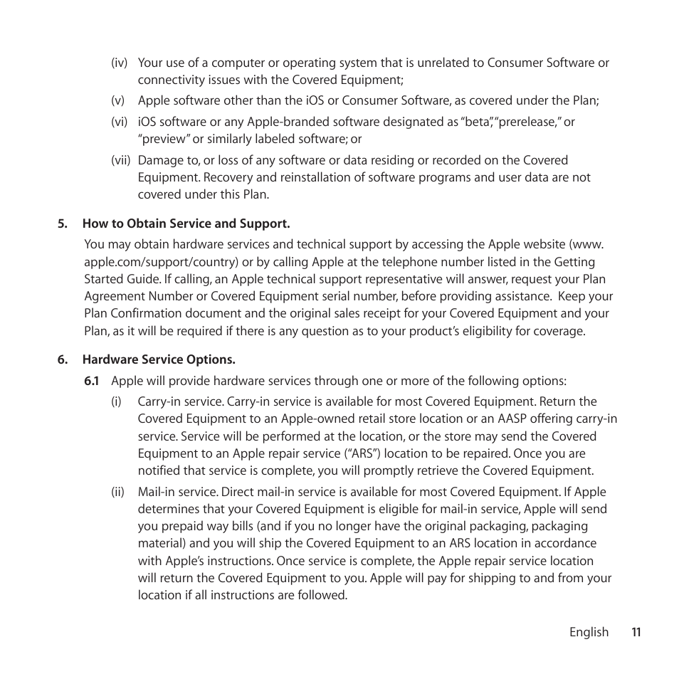 Apple AppleCare Protection Plan for iPhone User Manual | Page 11 / 68