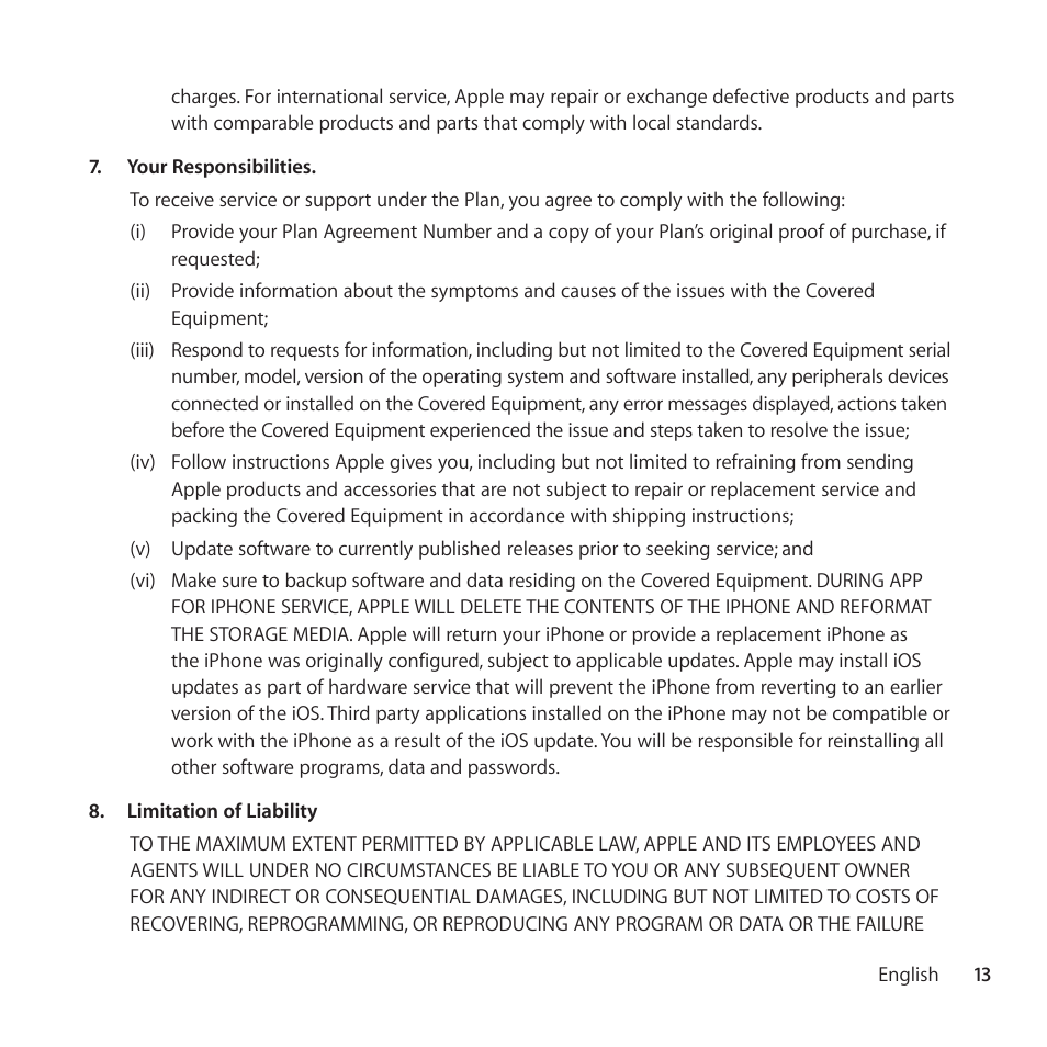 Apple AppleCare Protection Plan for iPhone User Manual | Page 13 / 68