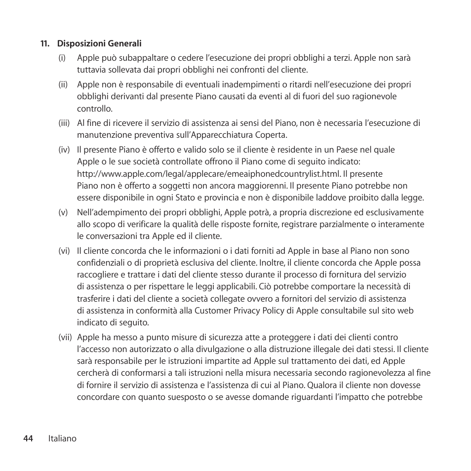 Apple AppleCare Protection Plan for iPhone User Manual | Page 44 / 68