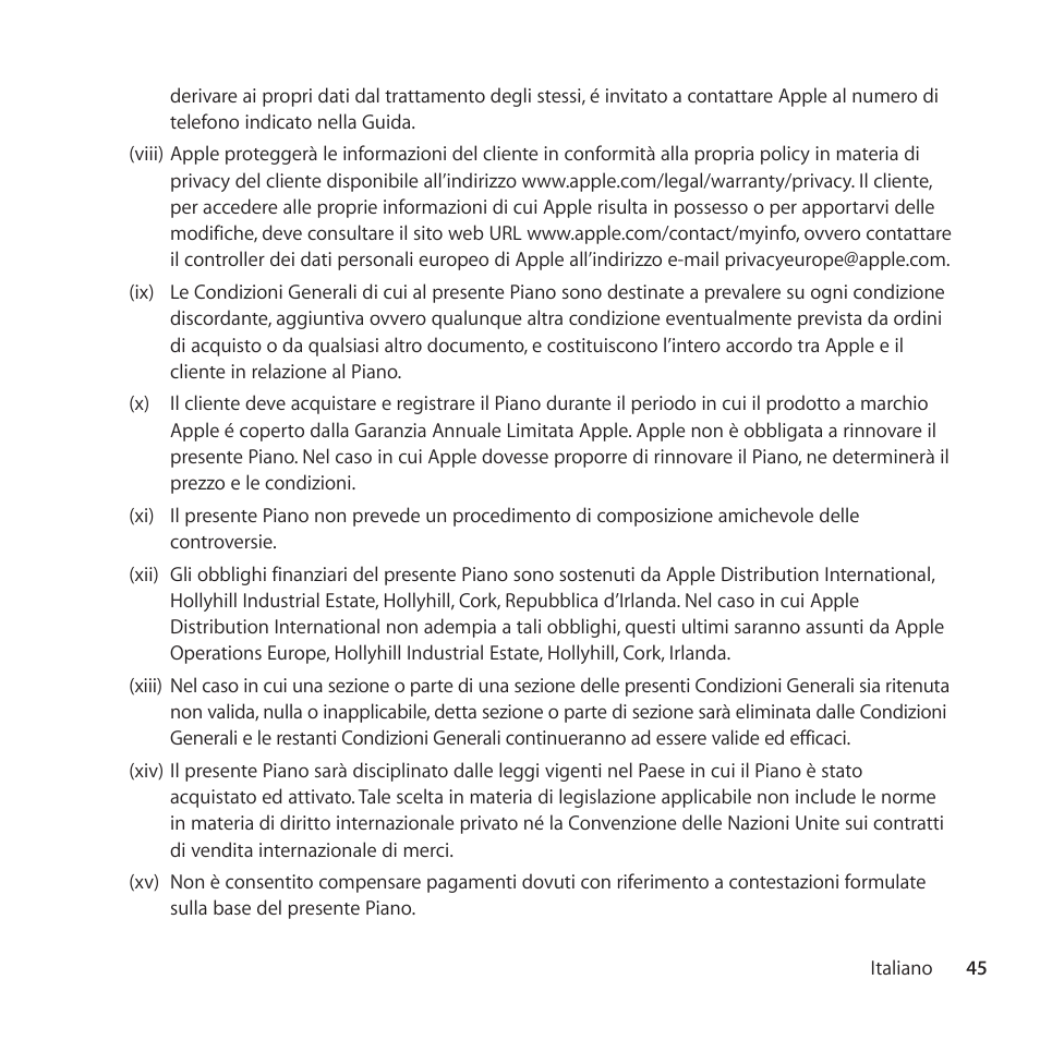 Apple AppleCare Protection Plan for iPhone User Manual | Page 45 / 68