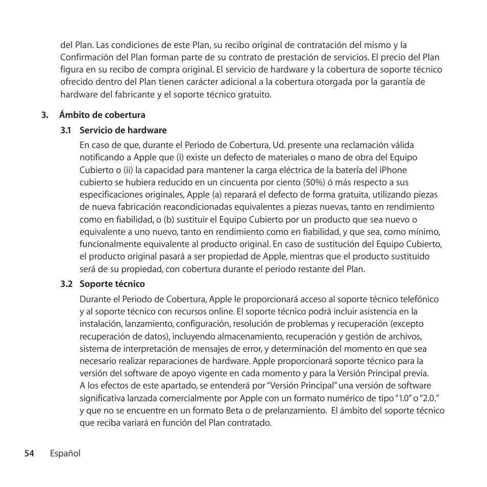 Apple AppleCare Protection Plan for iPhone User Manual | Page 54 / 68