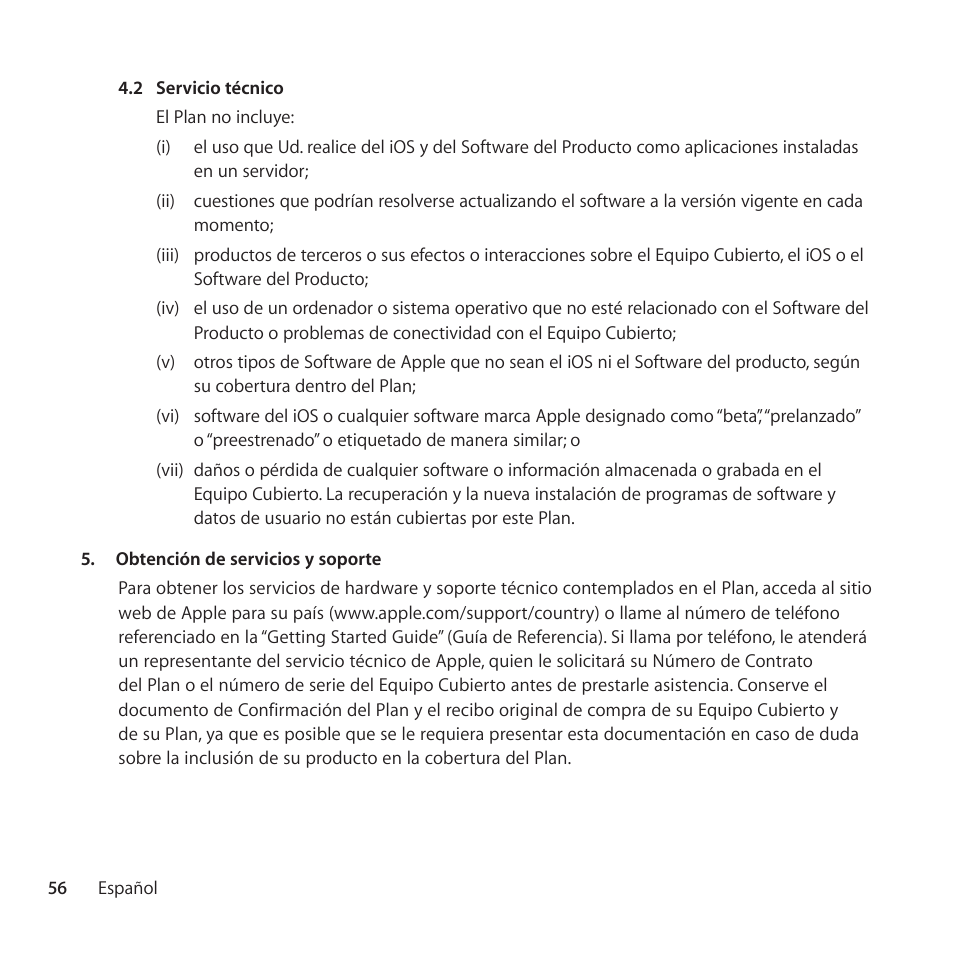 Apple AppleCare Protection Plan for iPhone User Manual | Page 56 / 68