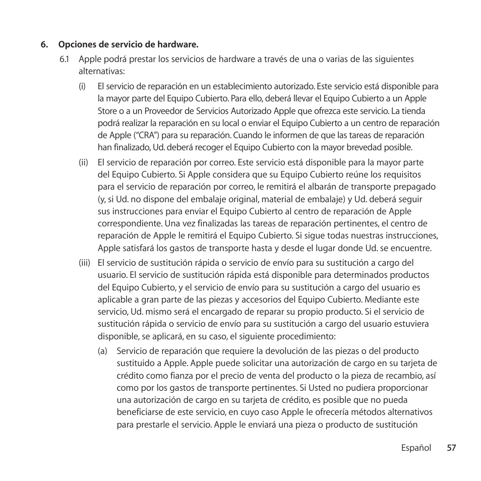 Apple AppleCare Protection Plan for iPhone User Manual | Page 57 / 68